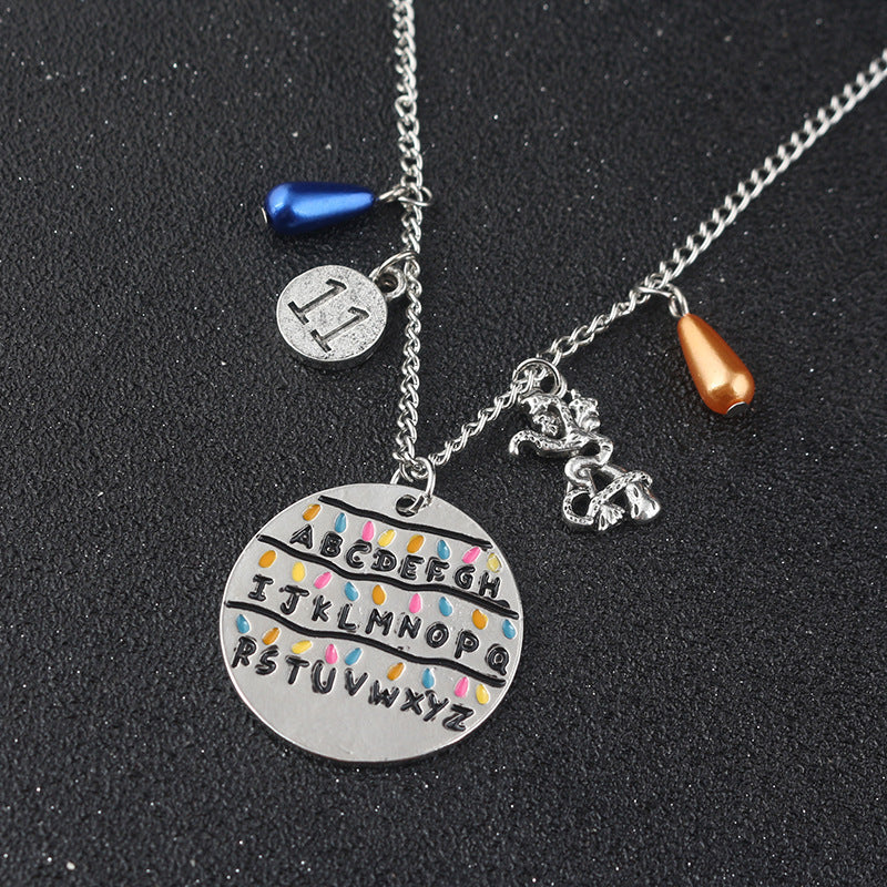 Stranger Things Necklace Bulb Letter Pendant