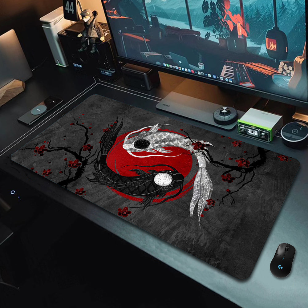 Ying and Yang Pattern Mouse Pad