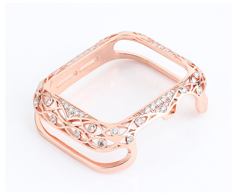 Watch Metal Copper Case Skeleton Diamond Protective Case