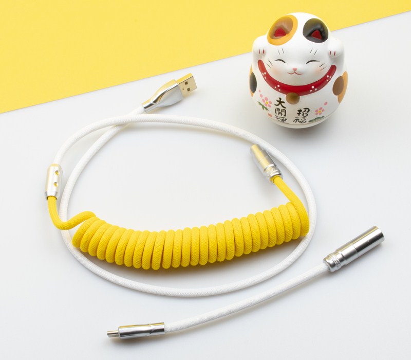 USB Mechanical Keyboard Cable Spiral Spring Type Mini Double C