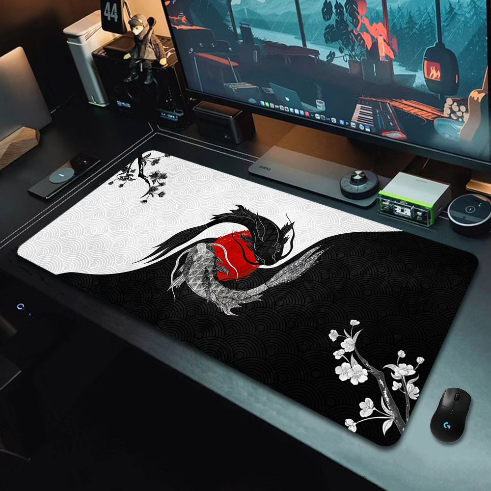 Ying and Yang Pattern Mouse Pad