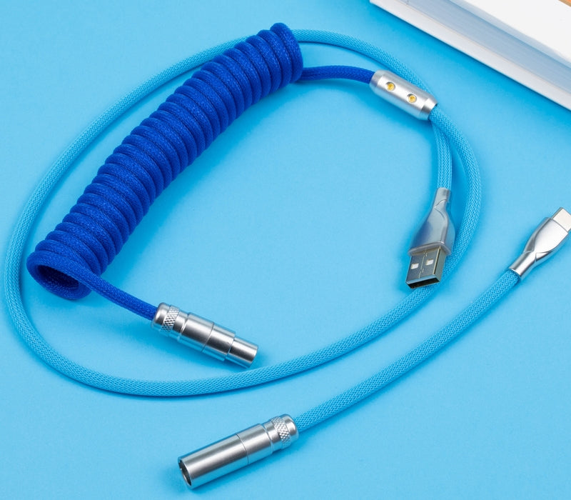 USB Mechanical Keyboard Cable Spiral Spring Type Mini Double C